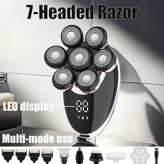 2025 7-Head Electric Shaver USB Dharging Stainless Steel Blades Men's Quick Shaving Beard Trimmer Hair Trimmer As A Gift For Men