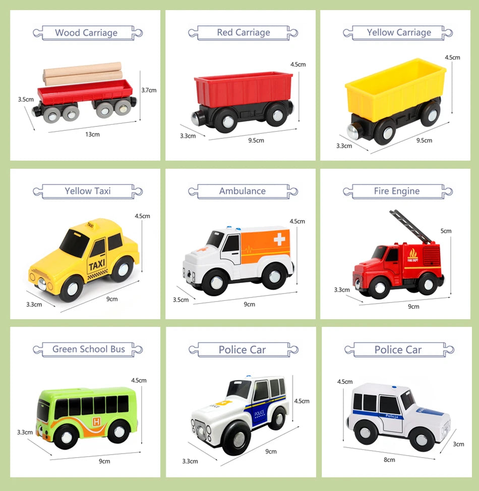 Variety Of Optional Track Magnetic Cars Multi-Purpose Vehicles Compatible Brand Wooden Scene Track Car Toys Children's Gifts W09