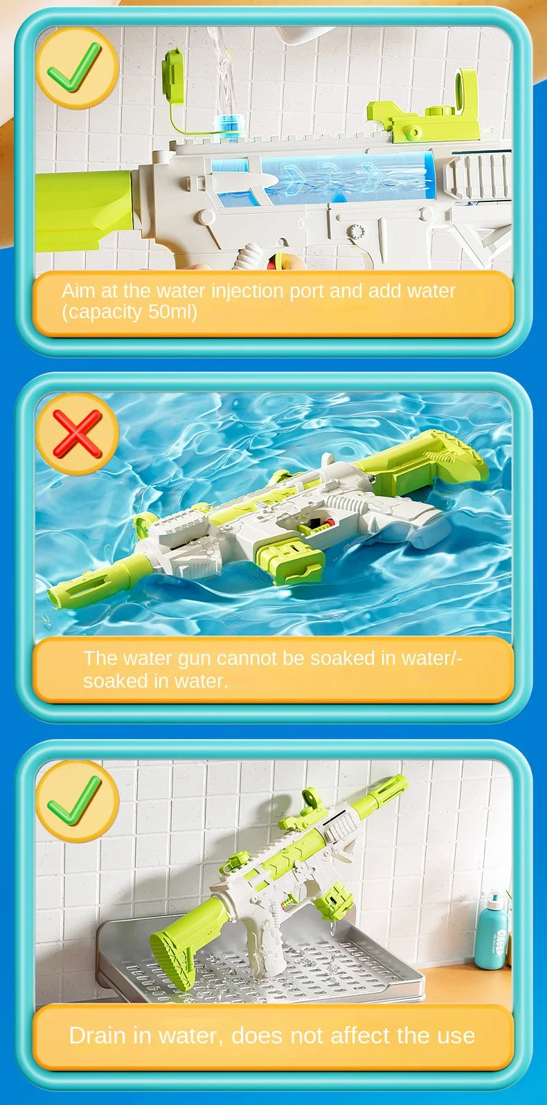 Summer Water Gun M416 non Electric Pistol High-pressure Full Automatic Shooting Water Beach Toy Gun For kid Children Boys Girls