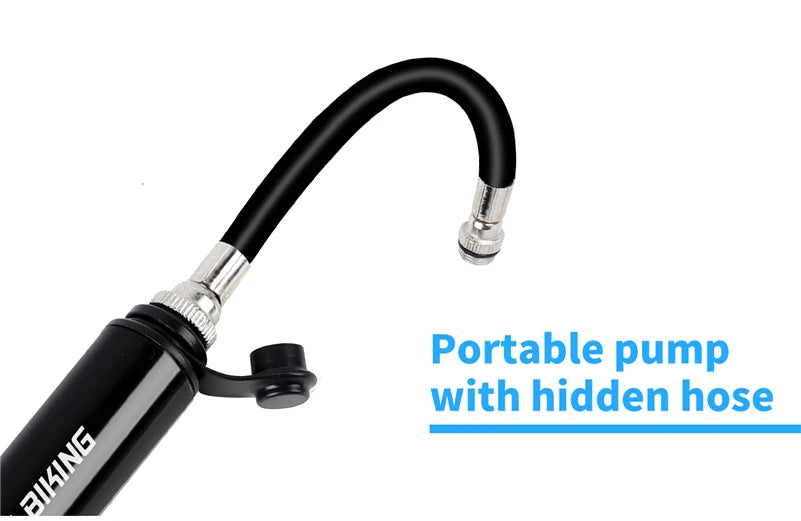 WEST BIKING 100Psi Mini Bike Pump Aluminum Alloy Bicycle Hand Air Pump Tire Inflator Schrader Presta Valve MTB Road Cycling Pump