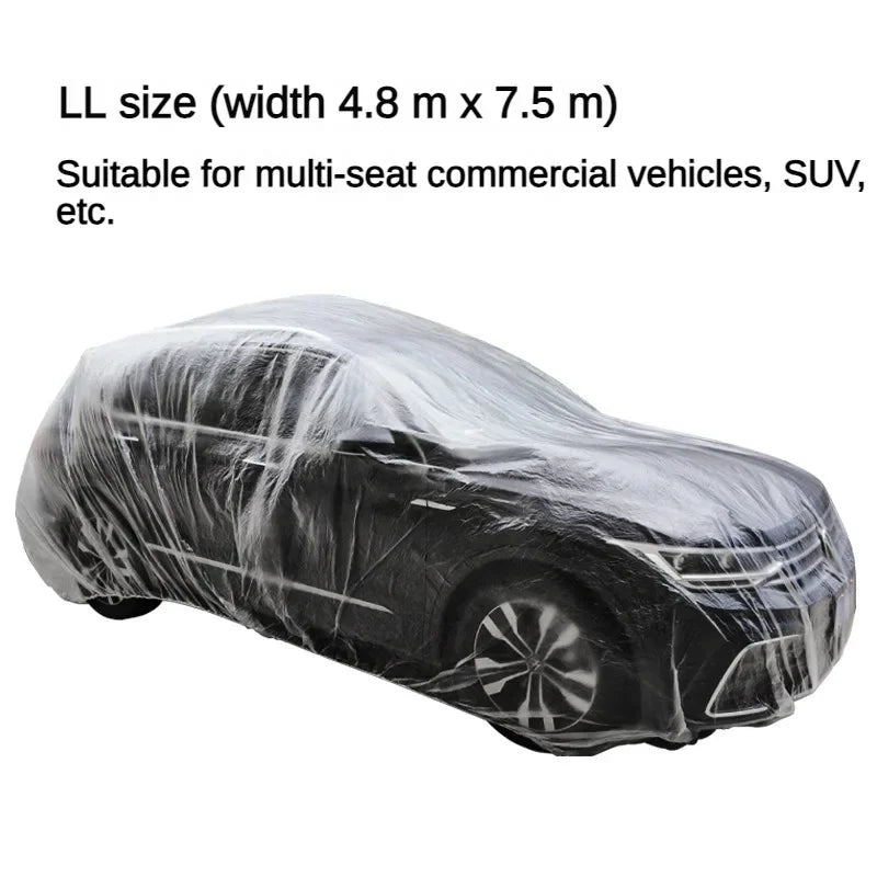 1-10PCS Disposable Car Cover Transparent Car Cover Car Coat and Car Cover PE Film Rain Cover Disposable Car Cover Car Dust Cover