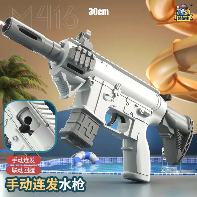 2024 New Summer Water Gun non Electric Pistol High-pressure Full Automatic Shooting Water Beach Toy Gun For kid Children  Adult