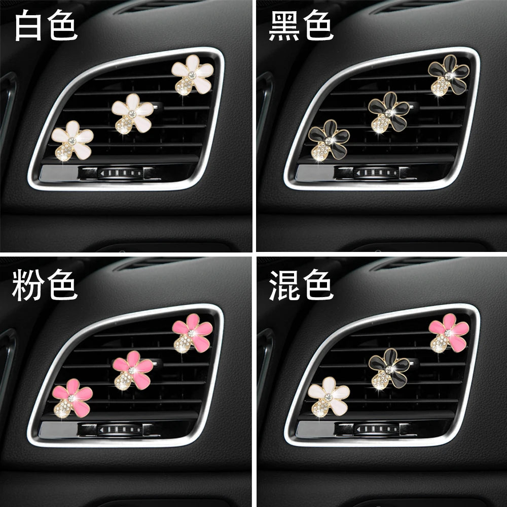 3 pcs Car Decorations Flower Car Air Freshener Vent Clip Car Decor Car Accessories Interior Car Decorations for Women Girls
