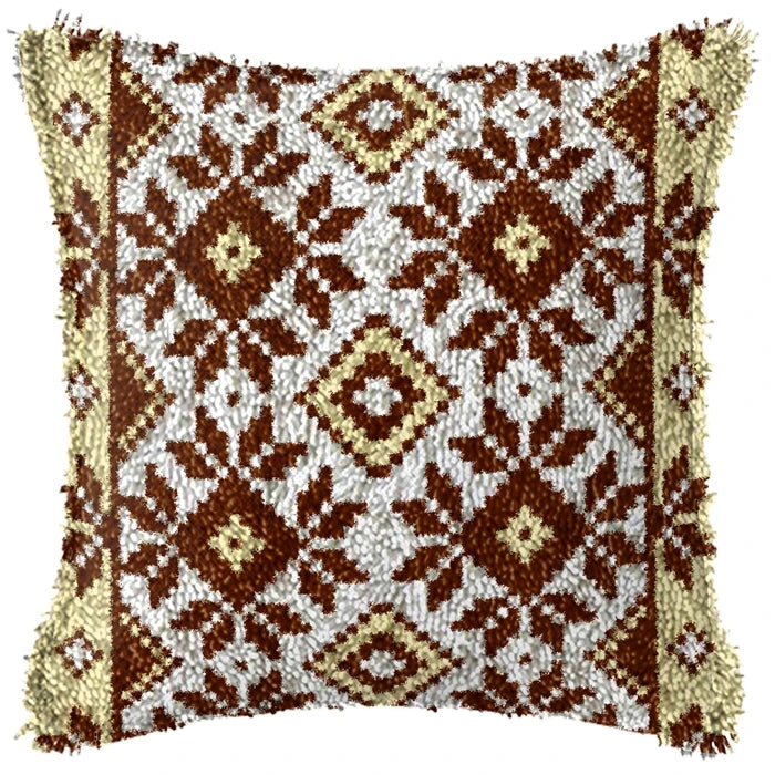 Smyrna Flower Latch Hook Kit Mats Cushion Pillow DIY Crafts Simple Cushion Embroidery Latch Hook Rug Needlework Button Packages