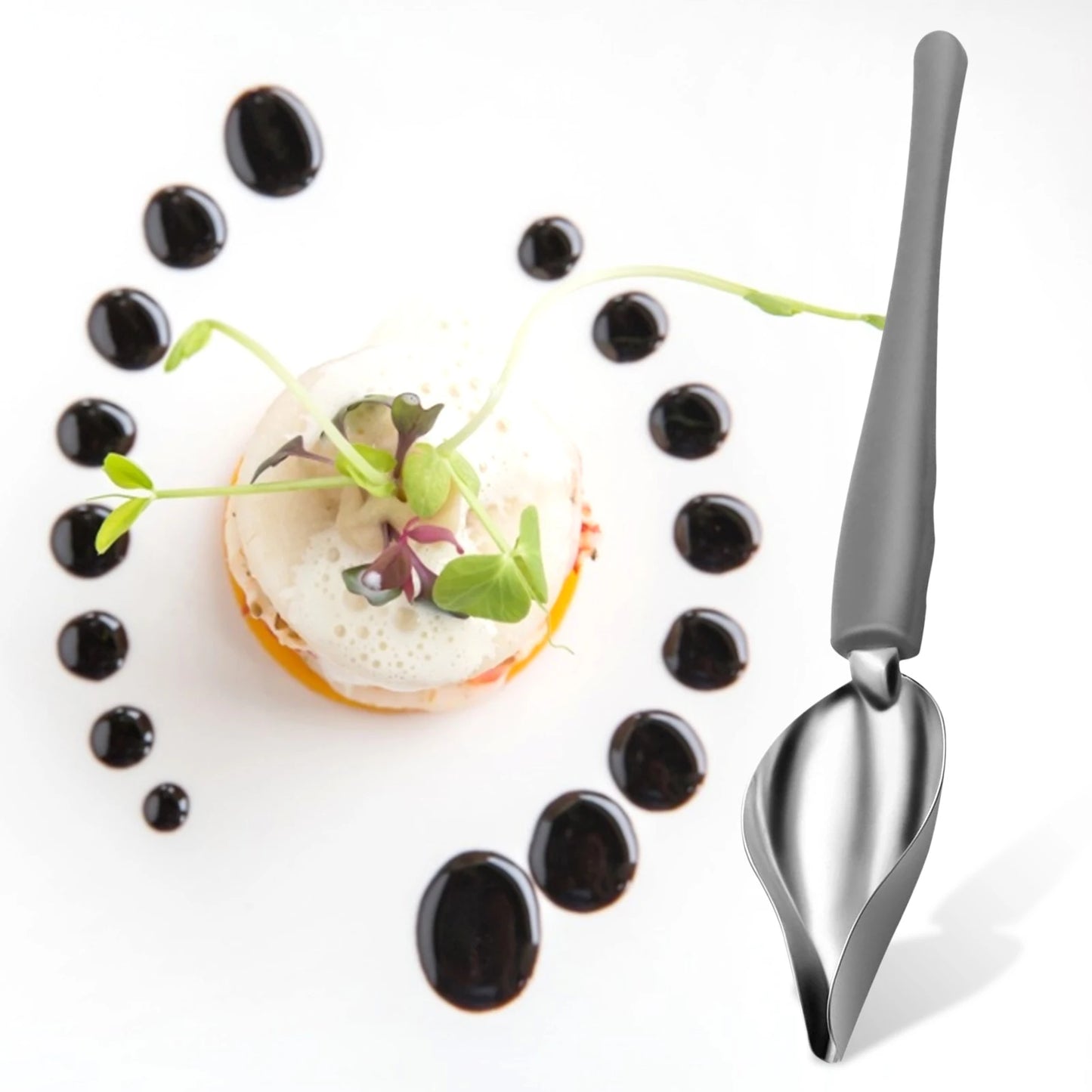 2PC Set Chef Pencil Sauce Painting Spoon Stainless Steel Cuisine Restaurant Western Food Baking Dessert Decor Art Draw Spoons
