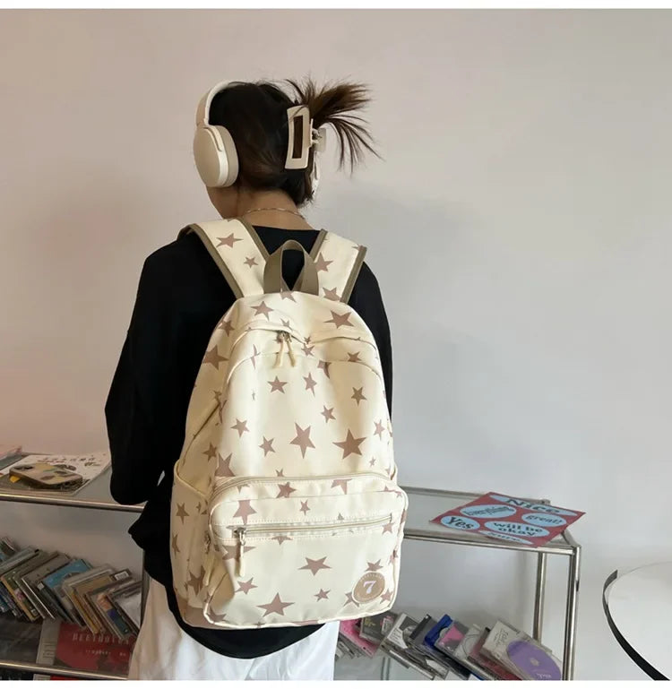 Star Backpack for Women Men 17 Inch Star Laptop Backpack College Bag Cute Travel Backpack Student Back To School Casual Bookbag