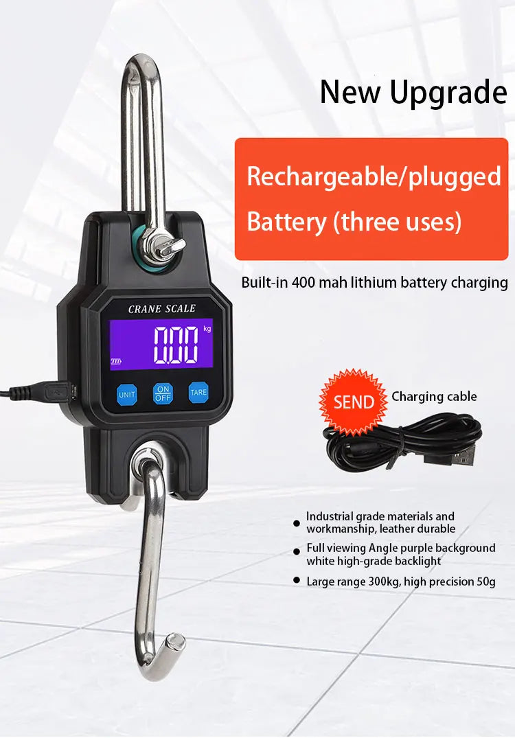 WeiHeng C06 Portable Electronic Hook Scale Charging Bluetooth Mini Lifting Scale For Household Use