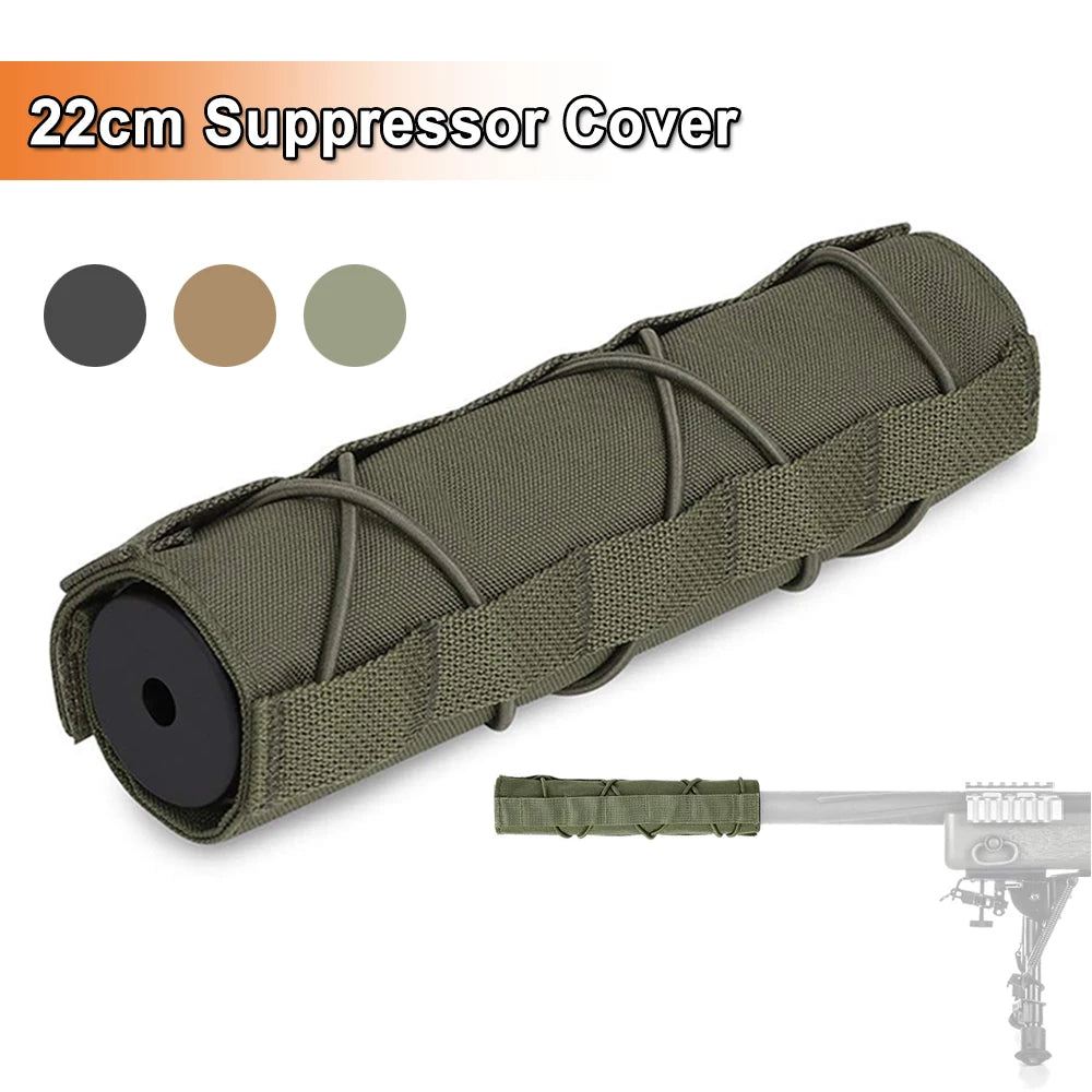 22/18/14.5cm Tactical Airsoft Suppressor Cover Airsoft Barrel Protector Cover Case Rifle Accessories for Hunting Shooting