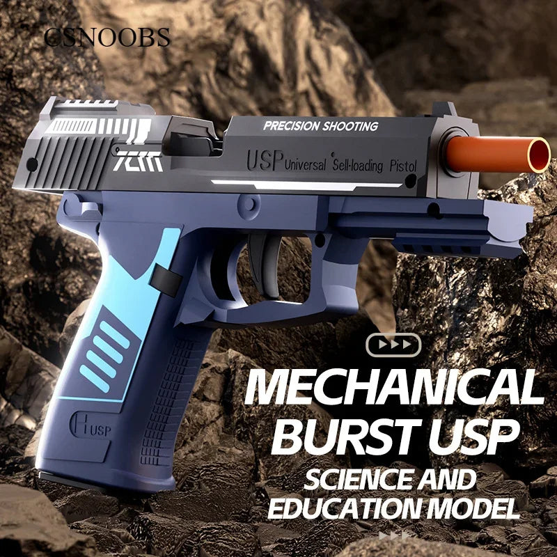Soft Bullet Toy Gun USP Throwing Shell Airsoft Blaster Outdoor Sports CS Game Weapon Pistol Shooter Weapon for Children Gift