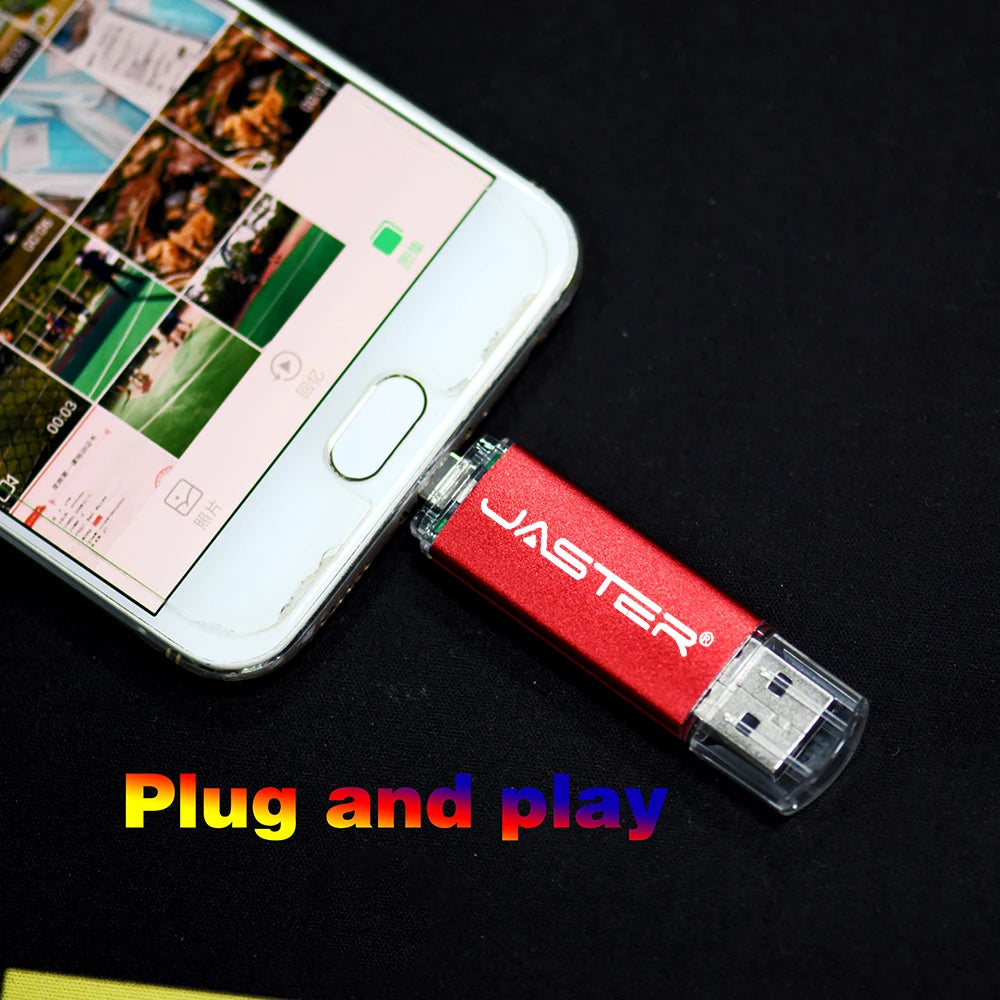 3 In 1 USB Flash Drives 64GB Free TYPE-C Adapters Gifts Pen drive 32GB Black OTG Memory Stick 16GB Key Chain Pendrive 8GB U Disk