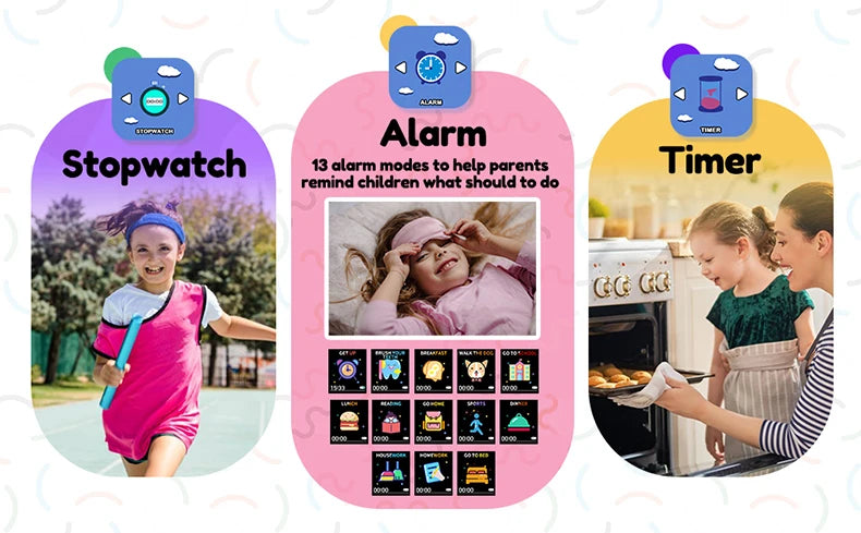2024 Smart Watch Kids HD Touch Screen 26 Games Smartwatch Video Camera Music Audiostory Learn Card Educational Watch Boy Girl
