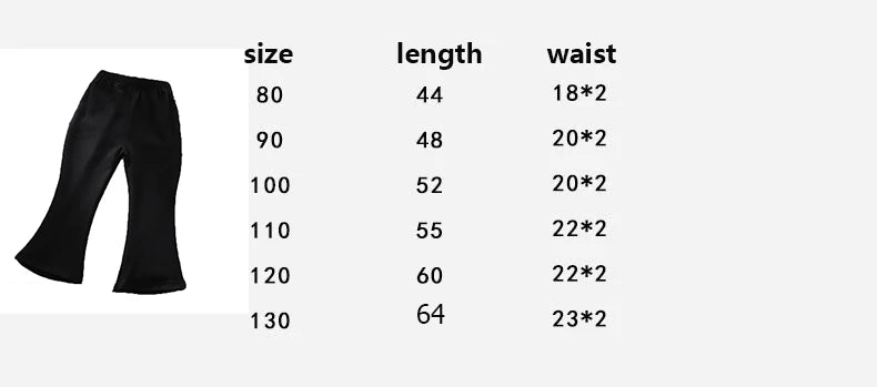 Spring Autumn Baby Girls Pant Korean Version Children Flared Pants 1-6Year Kid Leggings Solid Fashion Boot Cut