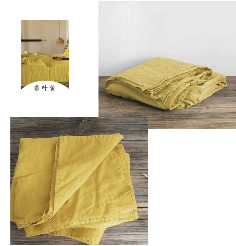 Washed Linen Bed Sheets, Natural Linen Bed Sheets, 1-Piece Set, Breathable and Super Soft Bedding (Excluding Pillowcases)