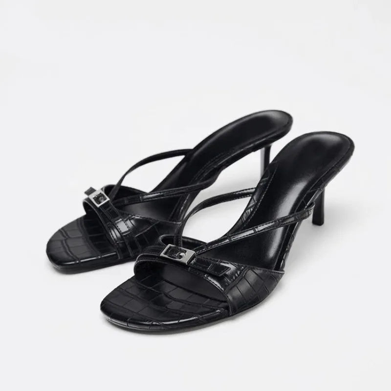 Women's High Heels Slippers Designer Heeled Shoes 2025 Summer Fashion Sandals Pumps Shallow Sexy Slides Stilettos Mujer Zapatos - Belvar