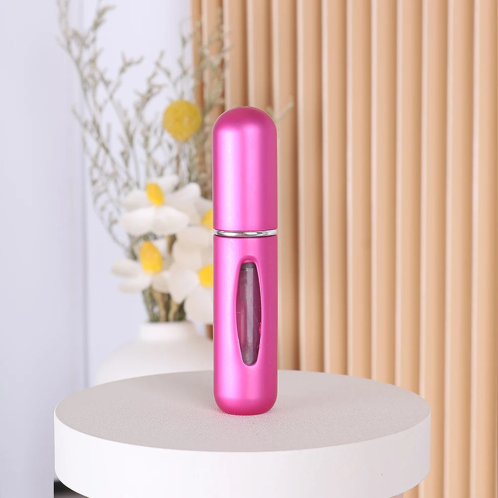 1pc Trial Size 5ml Aluminum Perfume Bottle Bottom Easy Pump Refill Perfume Spray Bottle Mini Lightweight Travel Essential
