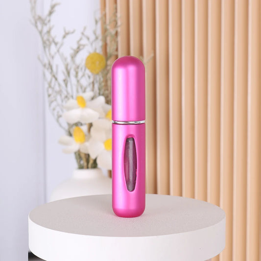 1pc Trial Size 5ml Aluminum Perfume Bottle Bottom Easy Pump Refill Perfume Spray Bottle Mini Lightweight Travel Essential