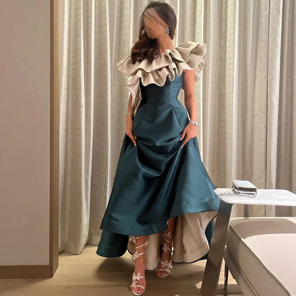 Sharon Said Burgundy Dubai Evening Dresses for Women Wedding Party 2025 Saudi Arabia Midi Short Formal Gowns SF057 Customized