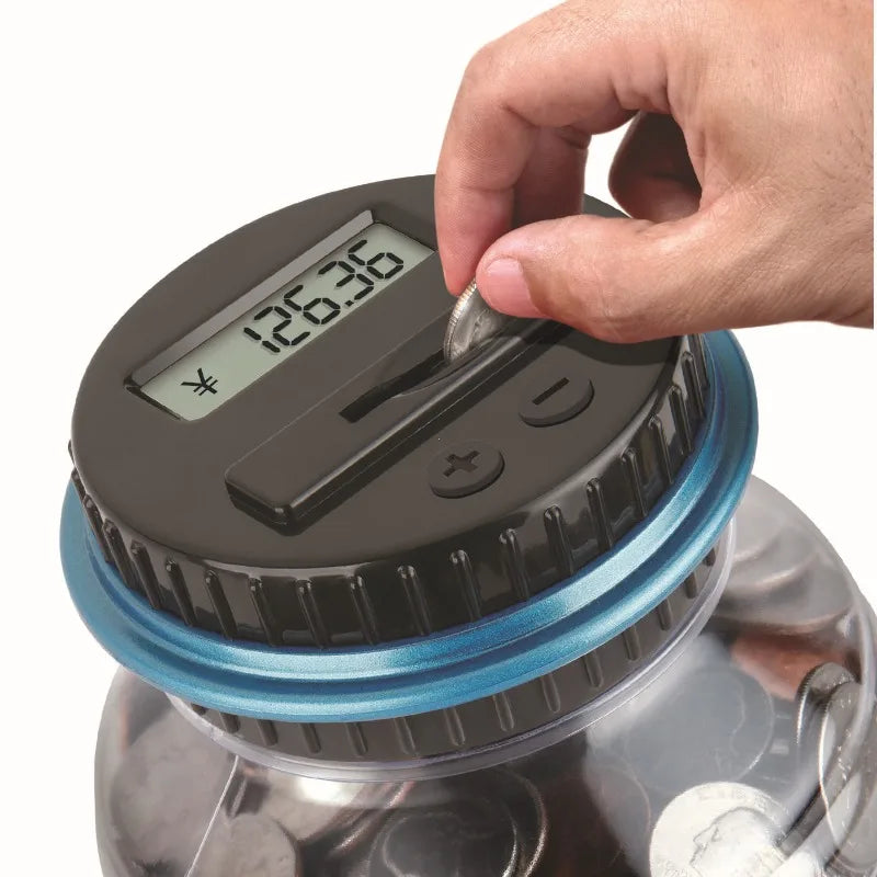 1PC Electronic Piggy Bank Counter Coin Digital LCD Counting Coin Money Saving Box Jar Coins Storage Box For USD EURO Money Gifts