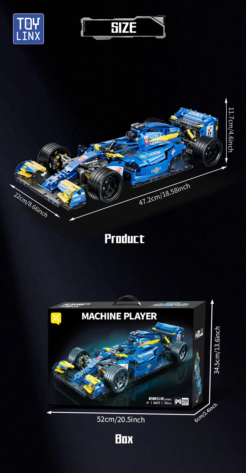ToylinX F1 RC Race Cars Building Sets MOC Remote Control Building Blocks Car Cool Collectible Model Car Kits Toys Christmas Gift