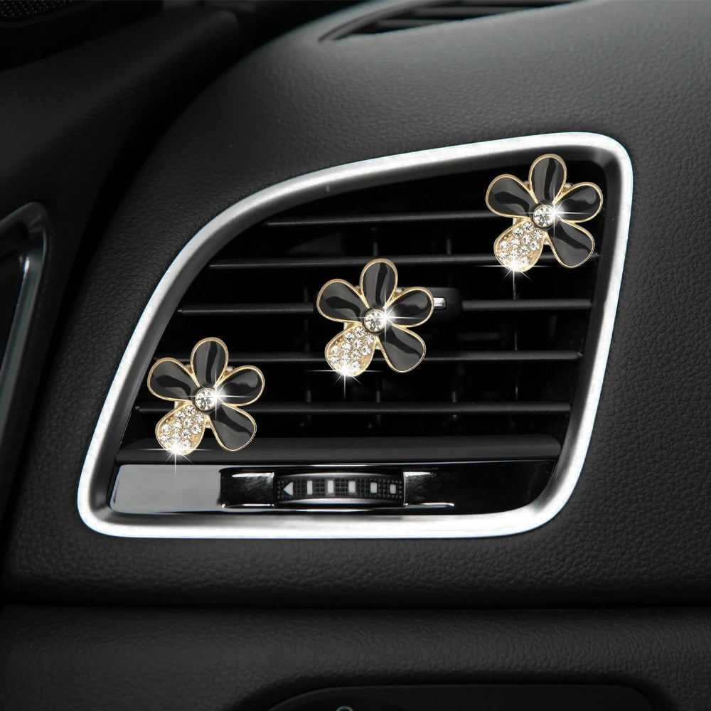 3 pcs Car Decorations Flower Car Air Freshener Vent Clip Car Decor Car Accessories Interior Car Decorations for Women Girls