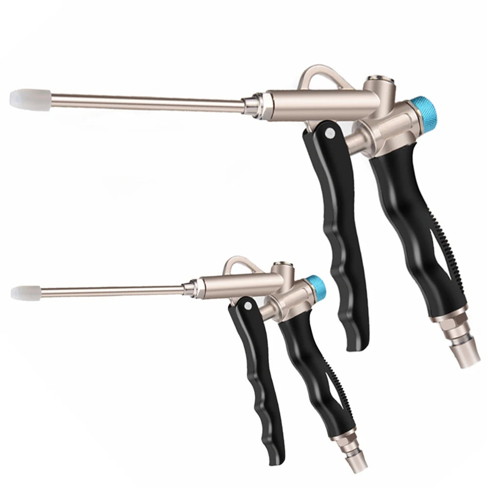 2-Way High Pressure Air Blow Gun Aluminum Air Dust Gun Angled Bent Nozzle Pistol Grip Pneumatic 150PSI