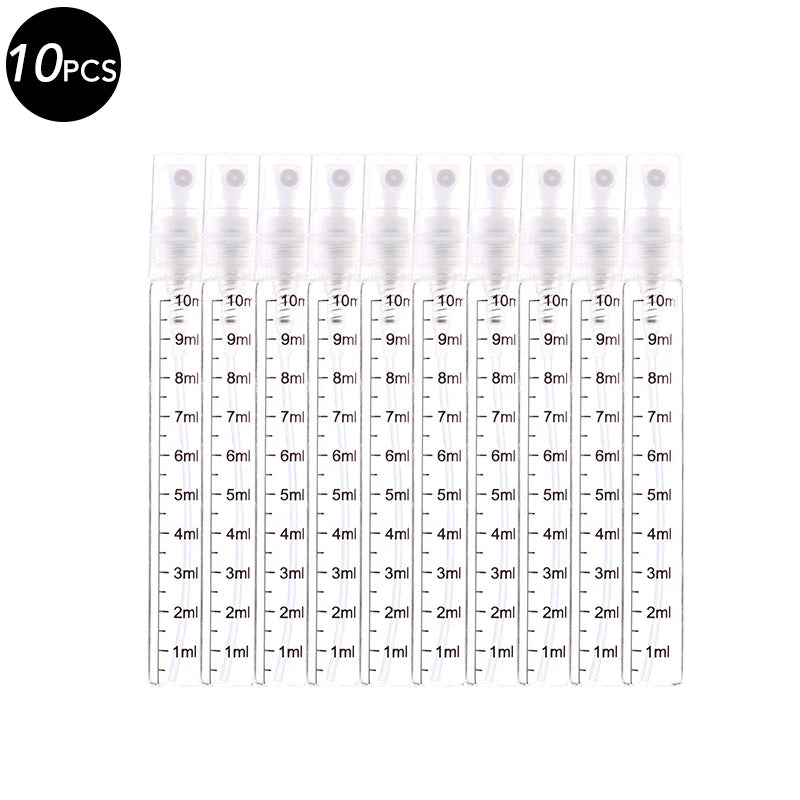 10/20/50PCS 3ml 5ml 10ml Perfume Refillable Spray Bottle Portable Glass Atomizer Container Small Sample With Dispenser Tool