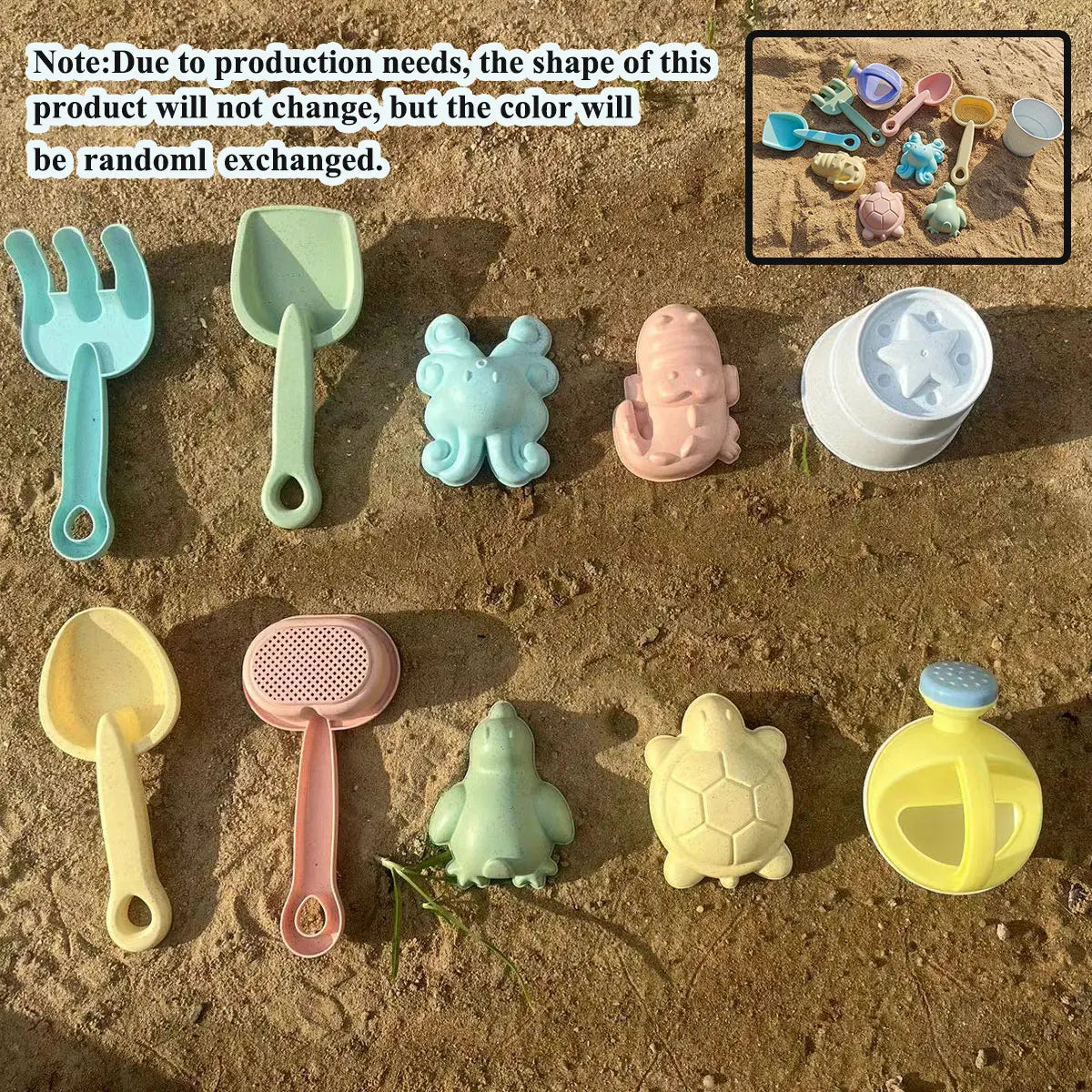 11/5/1 PCS Beach Sand Play Water Set Folding Bucket Summer Toys for Children Kids Outdoor Game Sandbox Accessories Color Random