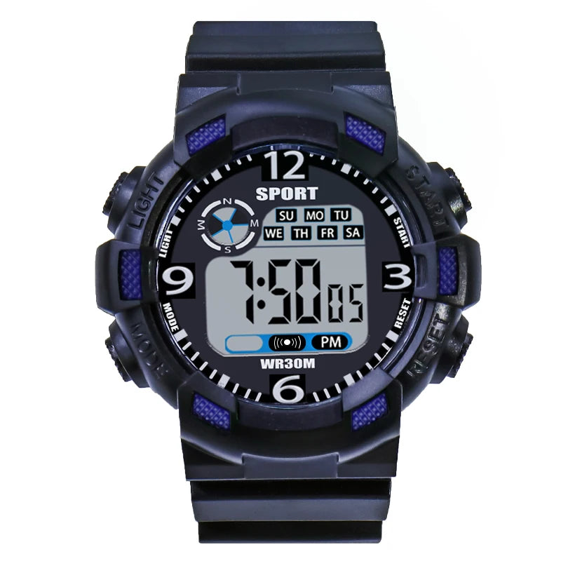 YIKAZE Men's Digital Electronic Watch Sports Glow 55mm Large Dial Student Outdoor Adventure Trend Multifunctional Watches Clock