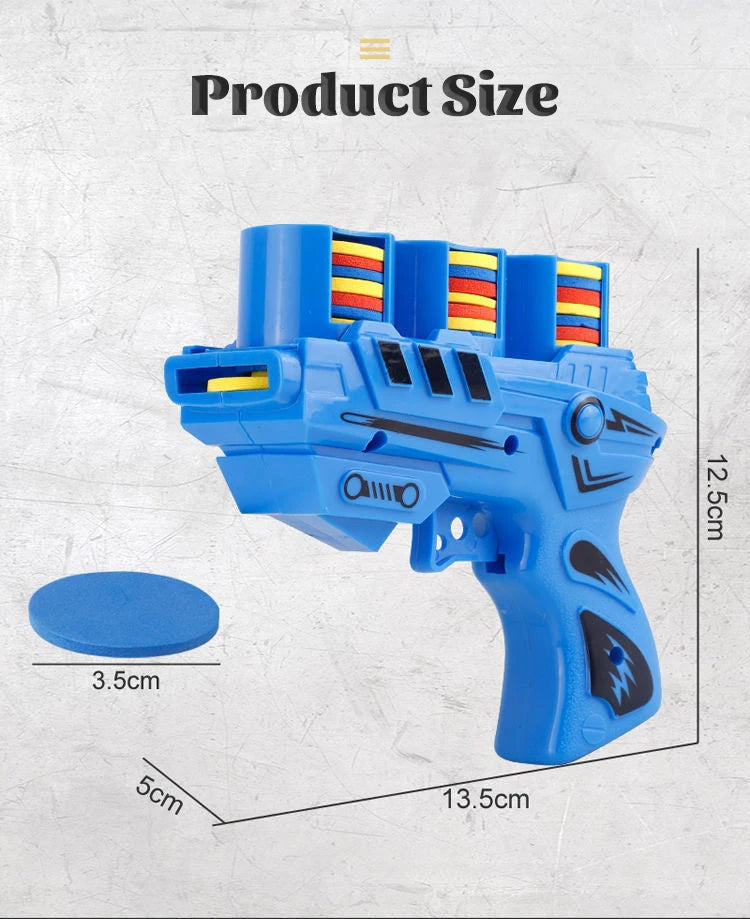 Soft Bullet Toy Gun Children's Flying Gun Toy Safety EVA Soft Bullet Foam Disc Launcher Gun Parent-Child Interaction Games Toys