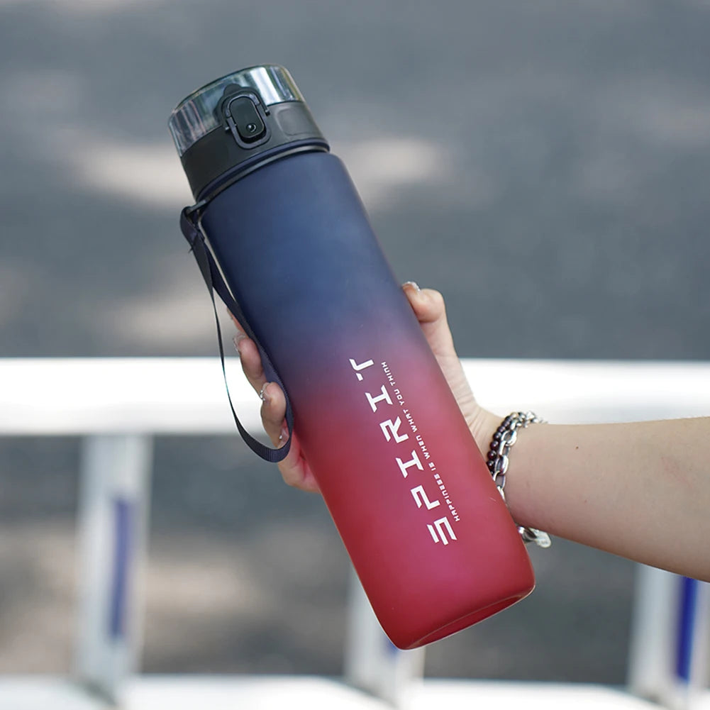 0.5L/0.75L/1L Sports Water Bottle High Capacity Plastic Fitness Portable Leakproof Drinking Bottle Camping Hiking Sports Cups