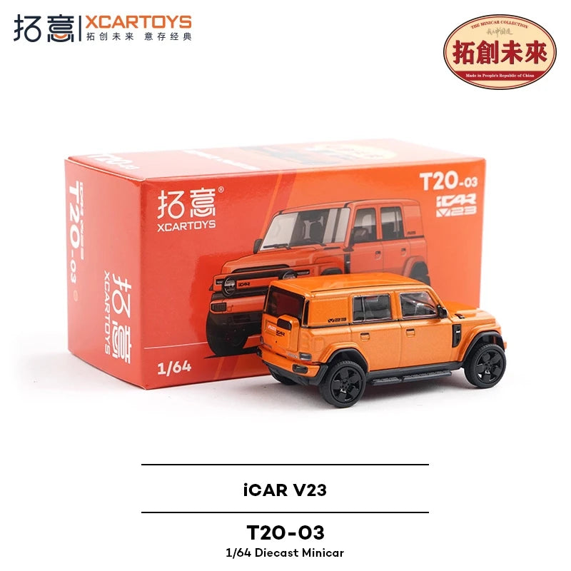 Xcartoys 1:64 iCAR V23 green / silver / orange Alloy Vehicle Car Model