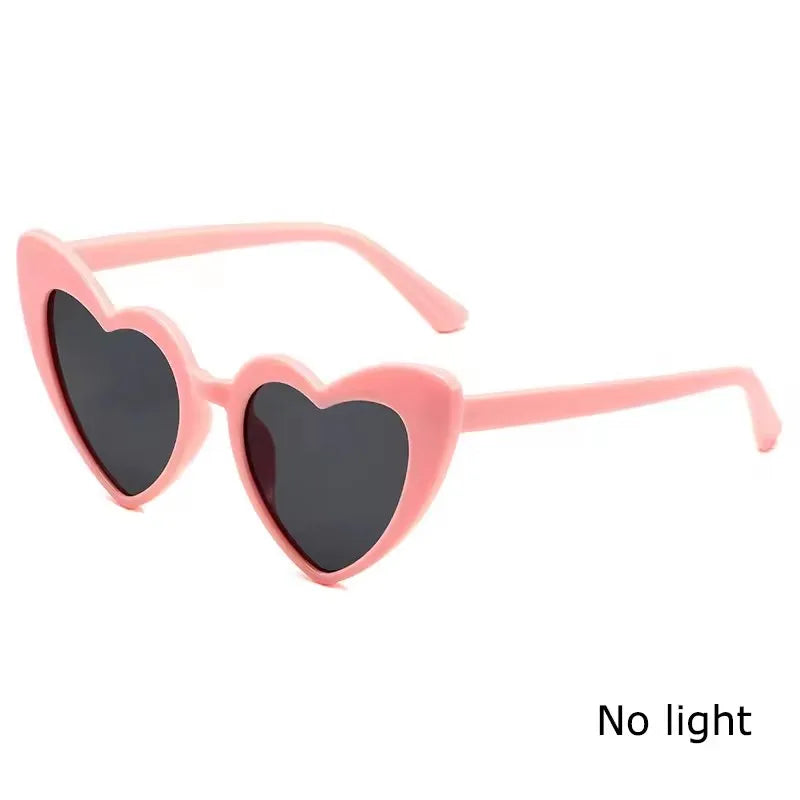 Retro LED Flashing Women Sunglasses Bachelorete Party Decoration Wedding Pink Heart Glasses Bride to be Valentine's day Props