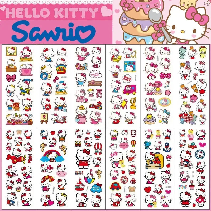 12PCS Kawaii Hello Kitty Bubble Stickers 3D Decoration Decals Cute Children Reward Puffy Sticker Stationery Supplies Kids Toy