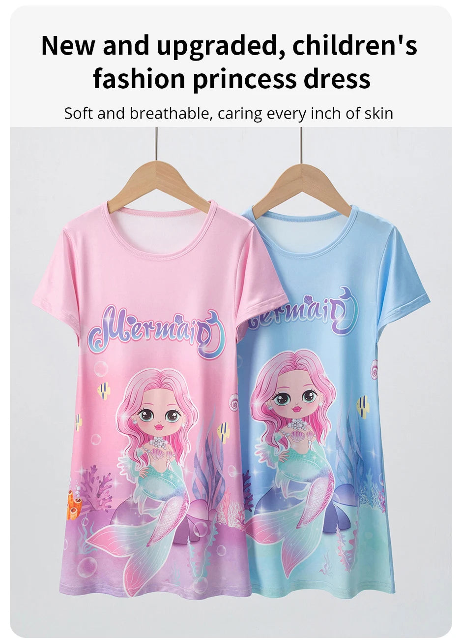 1/2 Piece Summer Children's Dress Girl Sweet And Lovely Casual Fashion Dress Comfortable And Versatile Knee-length Home Dress