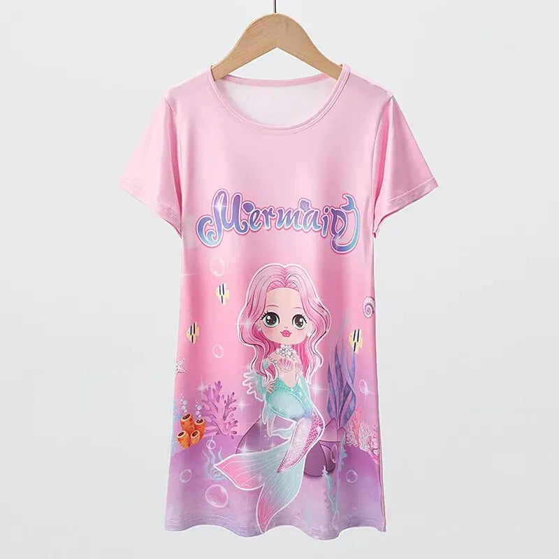 1/2 Piece Summer Children's Dress Girl Sweet And Lovely Casual Fashion Dress Comfortable And Versatile Knee-length Home Dress