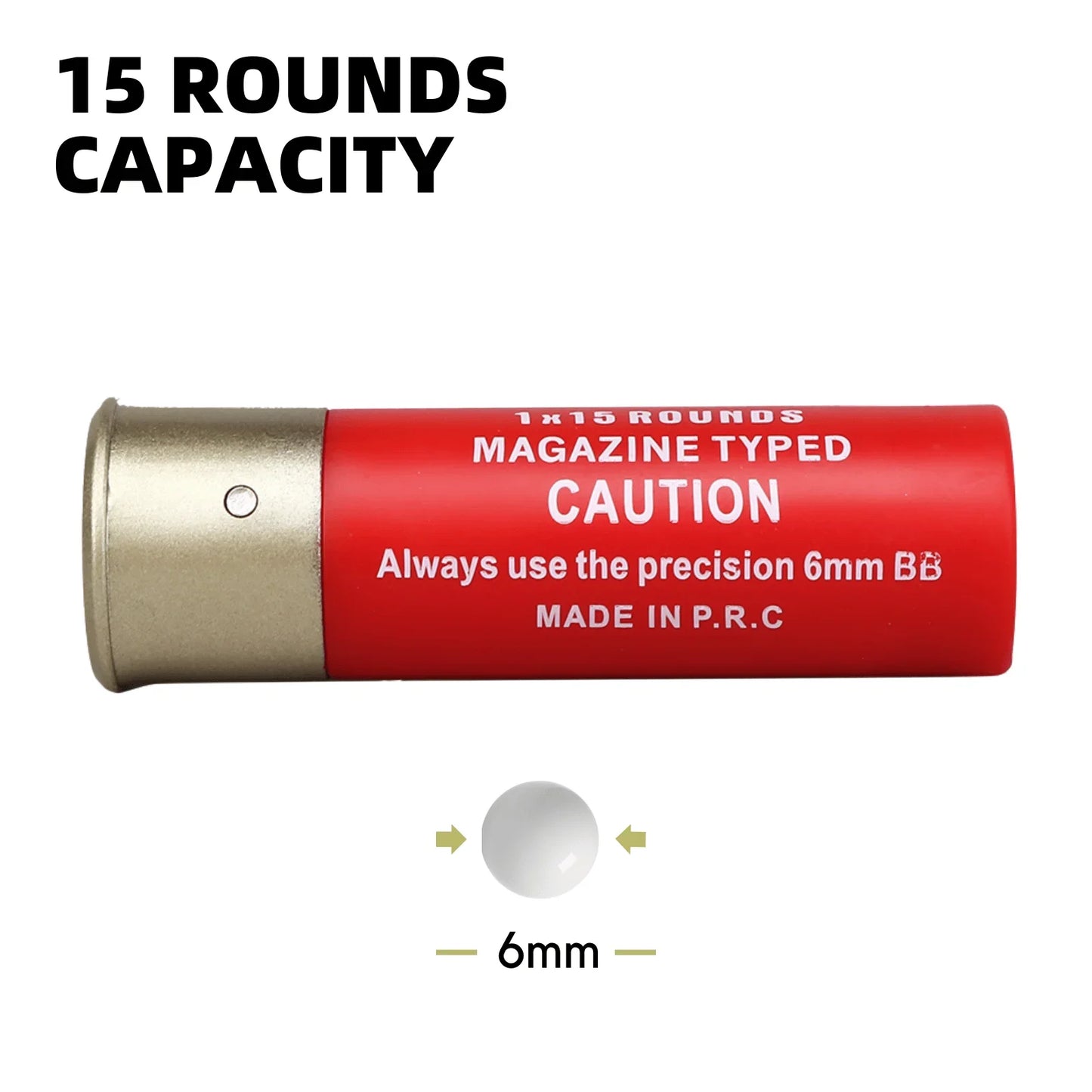 12 Pack Airsoft Shotgun Shells, 15 Round BBs Standard Airsoft Magazine for Multi & Single-Shot Airsoft Shotguns Accessories