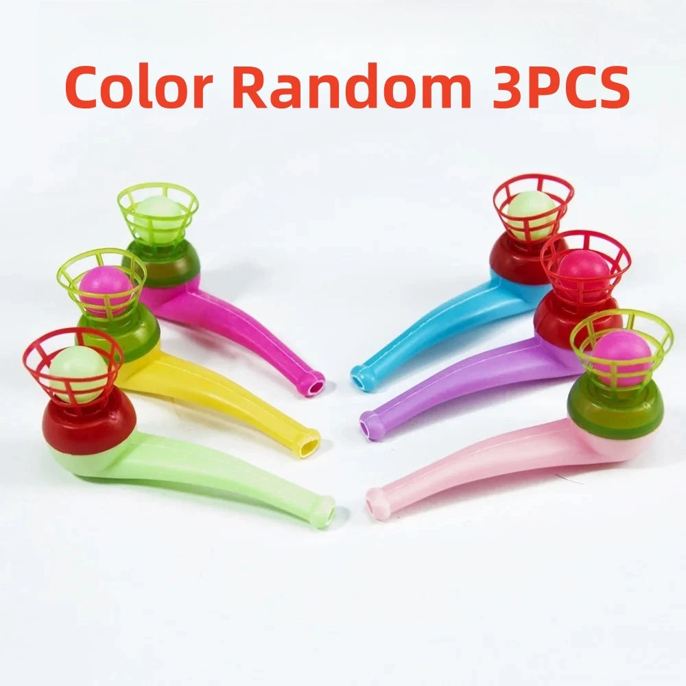 3pcs Plastic Pipe Blowing Ball Kids Toys Outdoor Games Balance Training Educational Toys Learning Toys for Children Funny Gifts