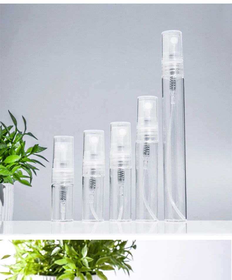 10/20/50PCS 3ml 5ml 10ml Perfume Refillable Spray Bottle Portable Glass Atomizer Container Small Sample With Dispenser Tool