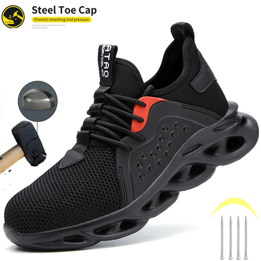 Steel Toe Work Shoes Breathable Working Shoes Women Man Safety Shoes Lightweight Puncture-Proof Boots Indestructible soles