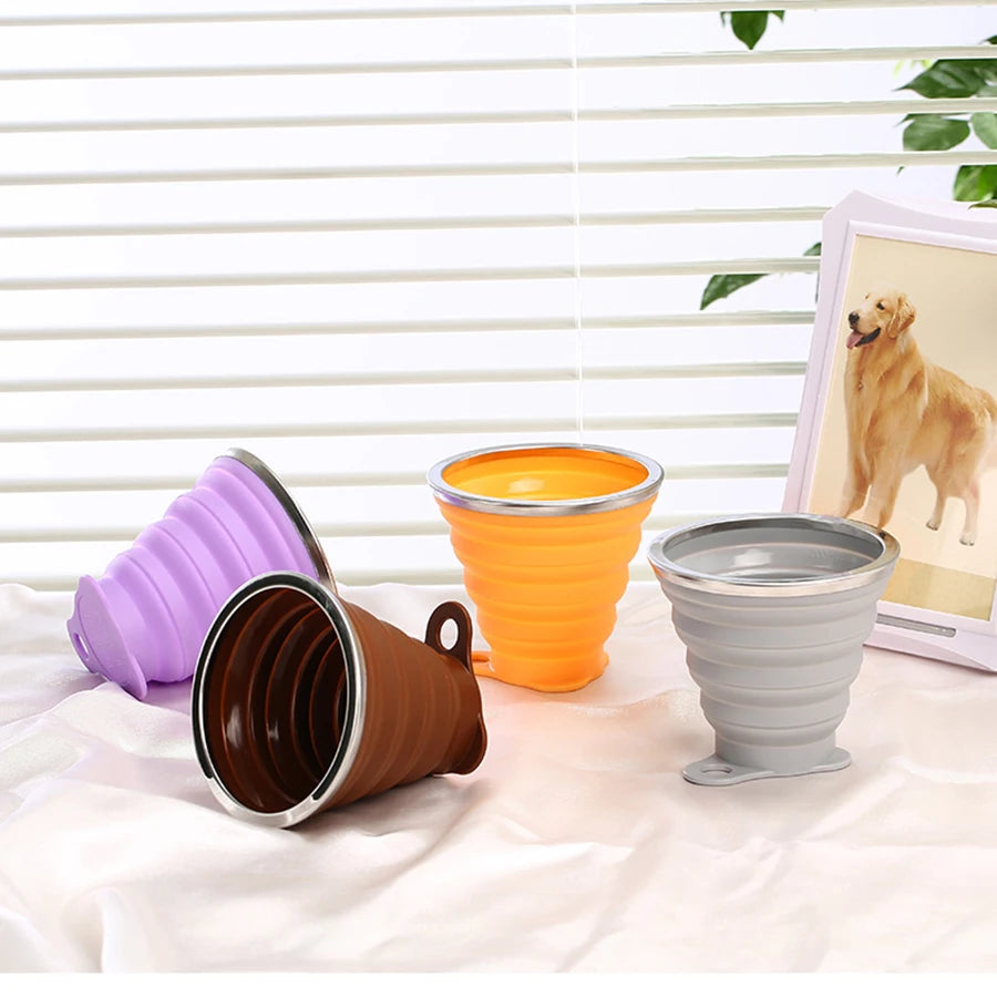 270ML Silicone Collapsible Cups for Camping Foldable Travel Water Bottle Outdoor Travel Cups for Children Reusable Folding Mug