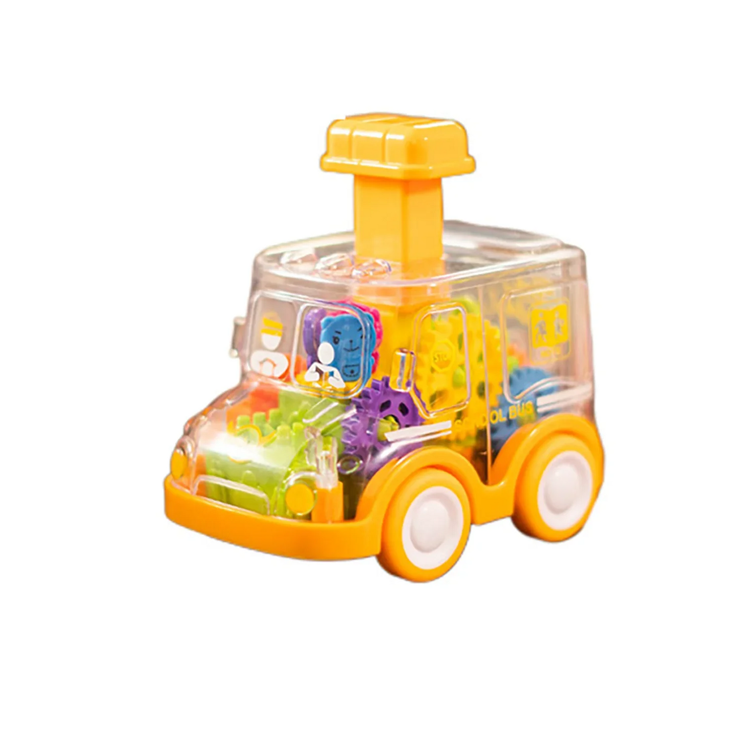 Press the gear car toy, inertia rebound car, puzzle sliding transparent gear car, happy growth and parent-child time