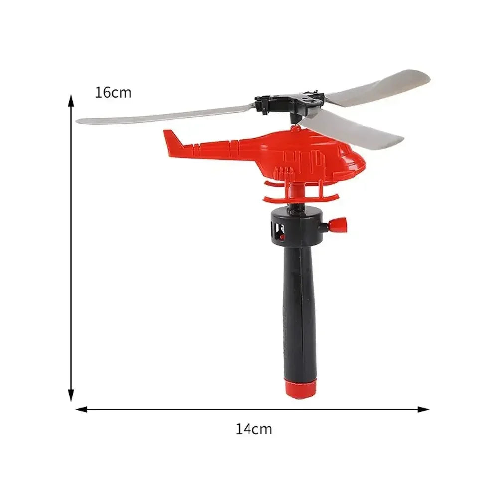 1/3/6 PCS Fun Outdoor Sports Flying Toys Handle Pull Wire Planes Toys Flying Toy Helicopter for Kids Rotating Helicopter Gift