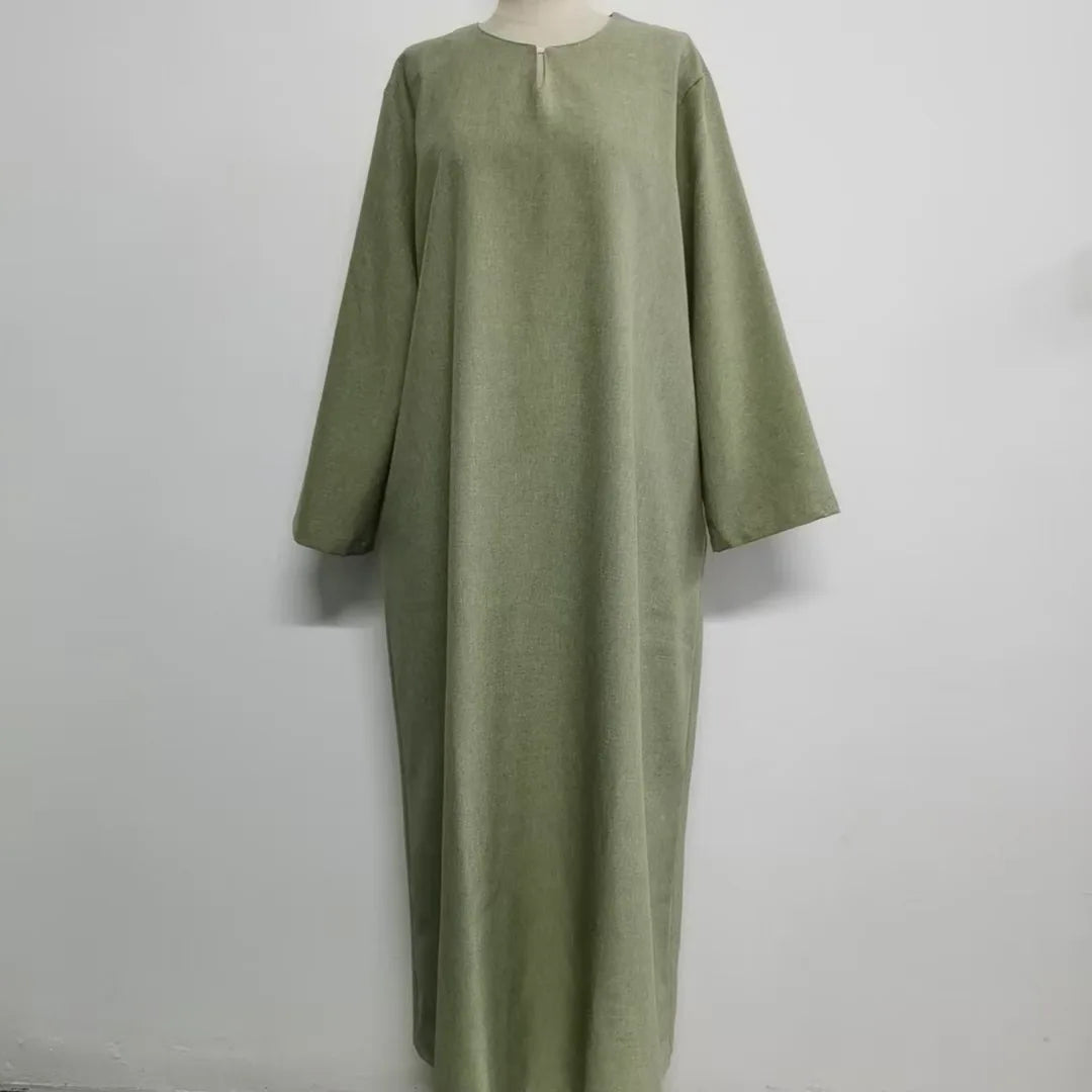 2025 Ramadan Eid Djellaba Plain Modest Muslim Dress Dubai Abaya Turkey Kaftan Kebaya Arabic Robe Women Islam Jalabiya Vestidos