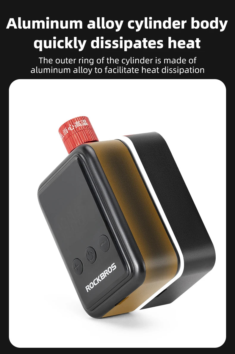 ROCKBROS 150 PSI Portable Pocket Bike Electric Air Pump With Digital Pressure MINI Fast Rechargeable Compressor Tire Inflator