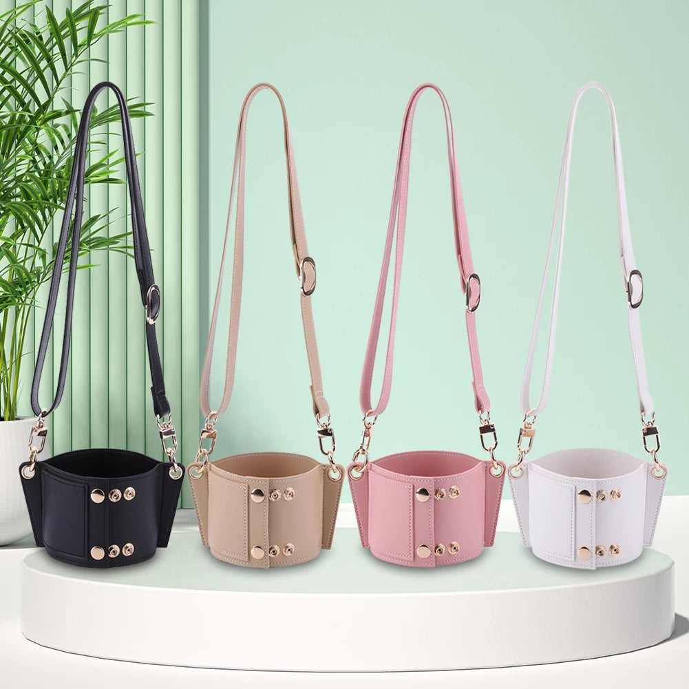 PU Leather Water Bottle Sling Bag with Adjustable Strap Portable Cup Cover For STANLEY 30oz & 40oz Tumbler for Outdoor Travel