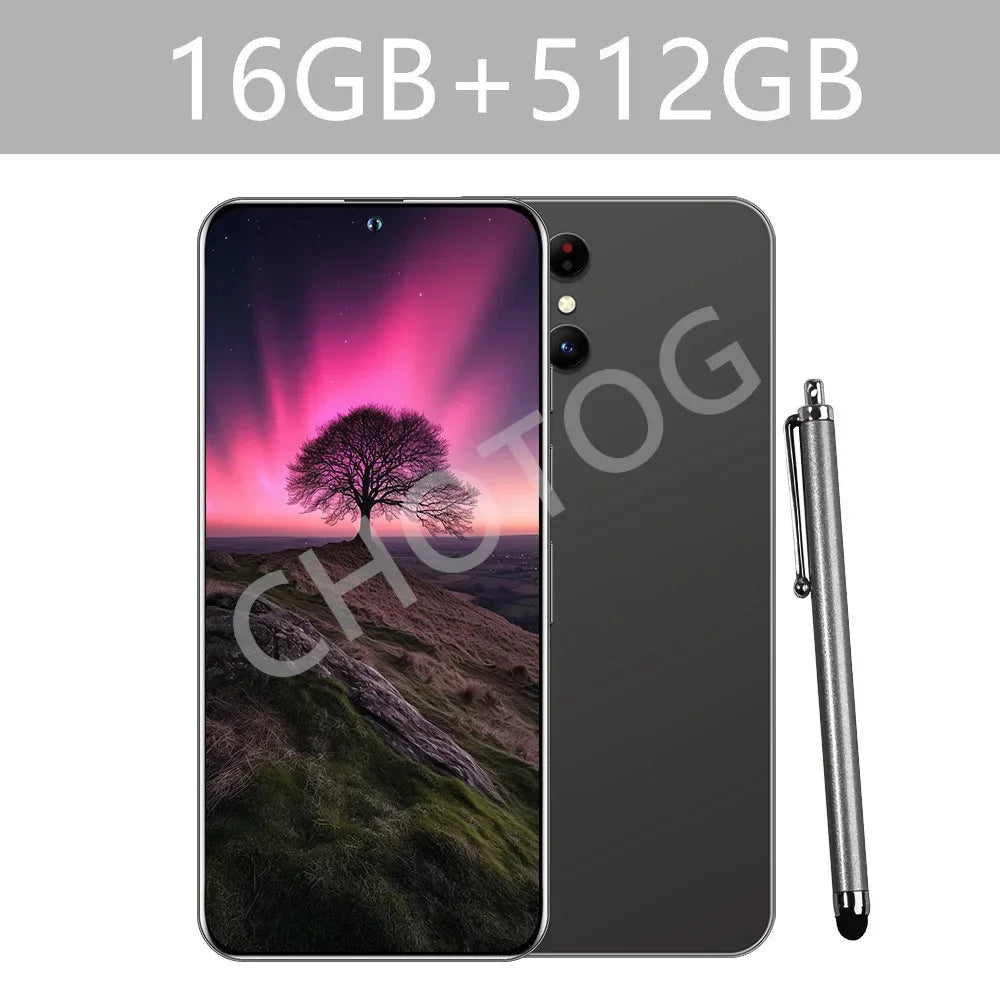 2025 Cellphones S+ 24 Ultra Original 5G Smartphone 7.3HD Dual SIM Cell Phone 7800mAh Android 14 Global Version Mobile Phones