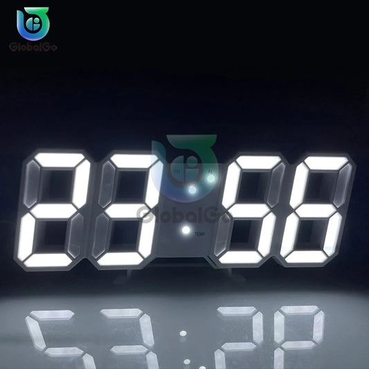 3D LED Digital Clock Luminous Fashion Wall Clock Multifunctional Creative USB Plug in Electronic Clock Home Decoration