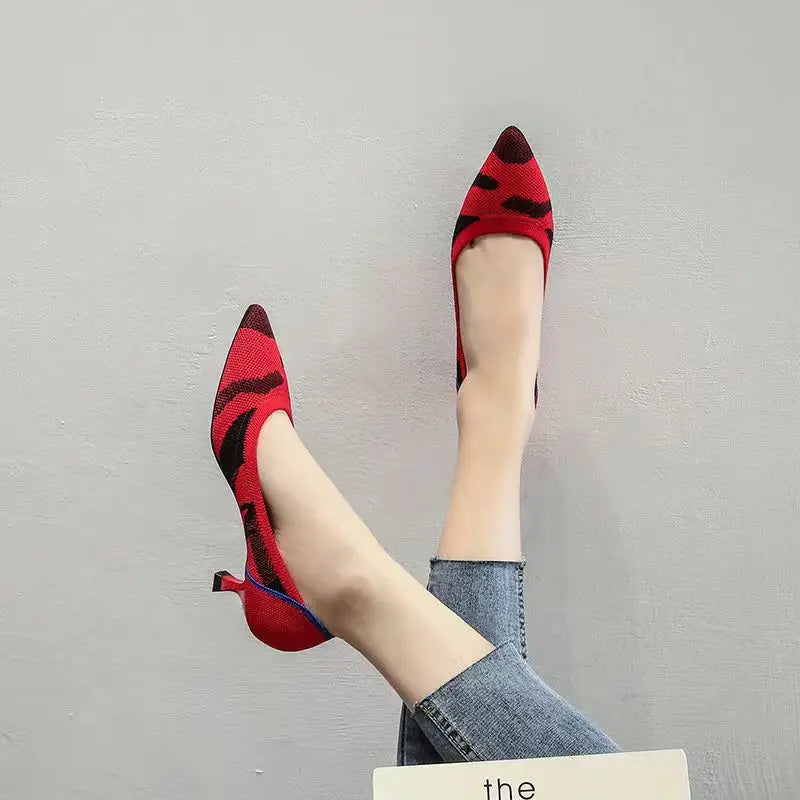 Women's high heels shoes  2025 new spring  / autumn / fashion beautiful breathable sweat absorbing comfortable shallow mouth p - Belvar