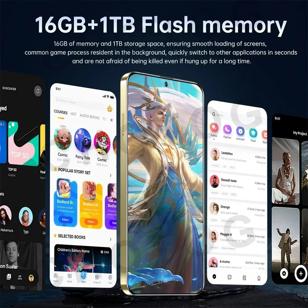 2025 Cellphones S+ 24 Ultra Original 5G Smartphone 7.3HD Dual SIM Cell Phone 7800mAh Android 14 Global Version Mobile Phones