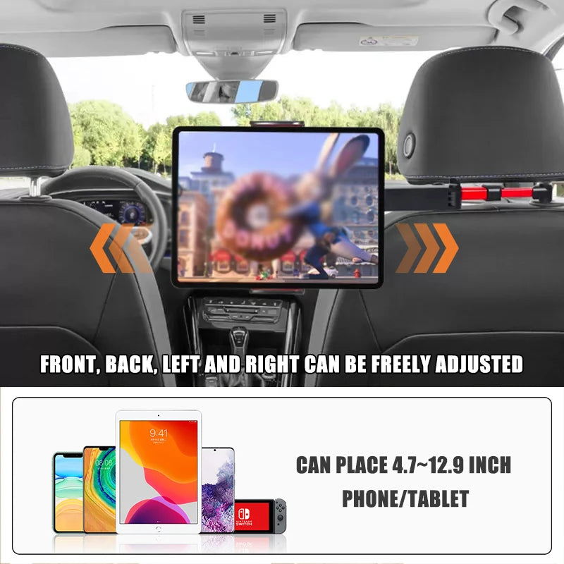 Telescopic Car Rear Pillow Phone Holder Tablet Rotating Car Seat Rear Stand Headrest Bracket for Phone Tablet 5 13 Inch
